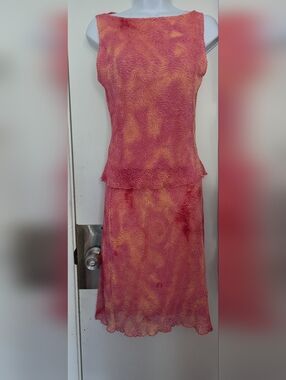 Pink and Orange Knit Top and Skirt Set Size Small Juniors